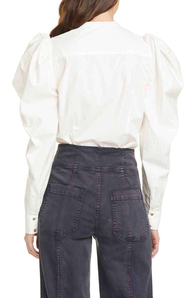 Ulla Johnson Willa Puff Sleeve Cotton Blouse, Alternate, color,