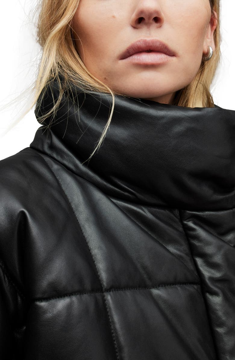 AllSaints Petra Leather Puffer Jacket, Alternate, color, 