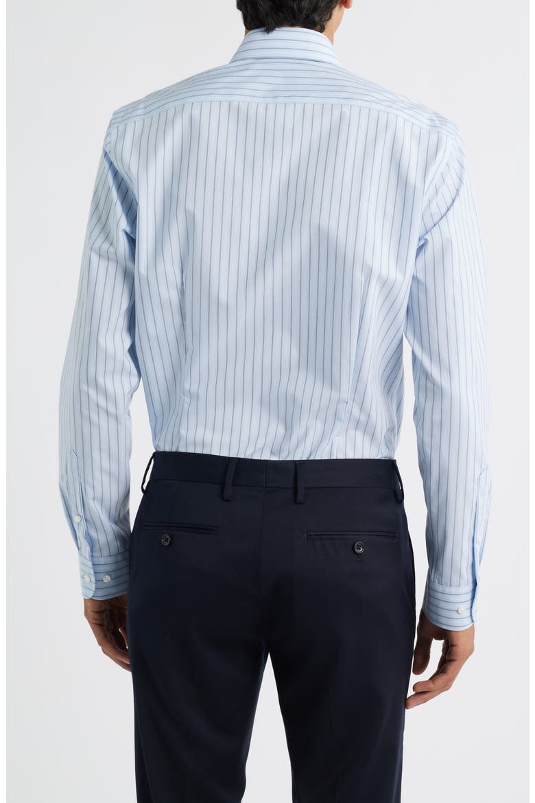 Extratrim Fit Non-Iron Stripe Cotton Dress Shirt, Alternate, color, BLUE ELIO STRIPE