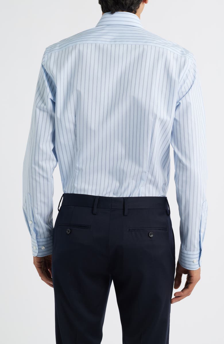 Nordstrom Extratrim Fit Non-Iron Stripe Cotton Dress Shirt, Alternate, color, Blue Elio Stripe