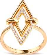 Haus of Brilliance 14K Yellow Gold 1/5 Cttw Diamond Double Triangle Ring