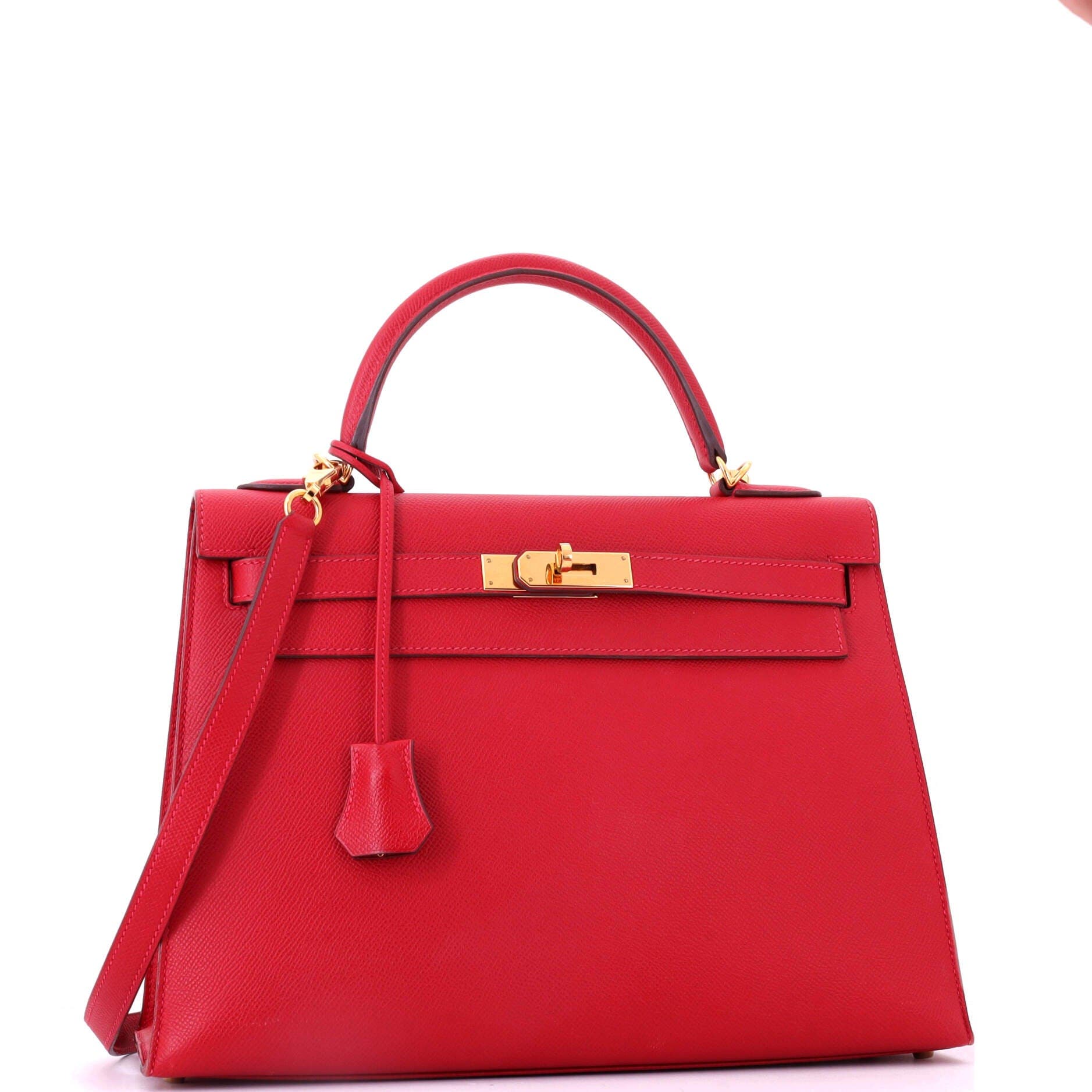 Pre-Owned Hermes Kelly Handbag Red Epsom with Gold Hardware 32, Alternate, color, Rouge Casaque