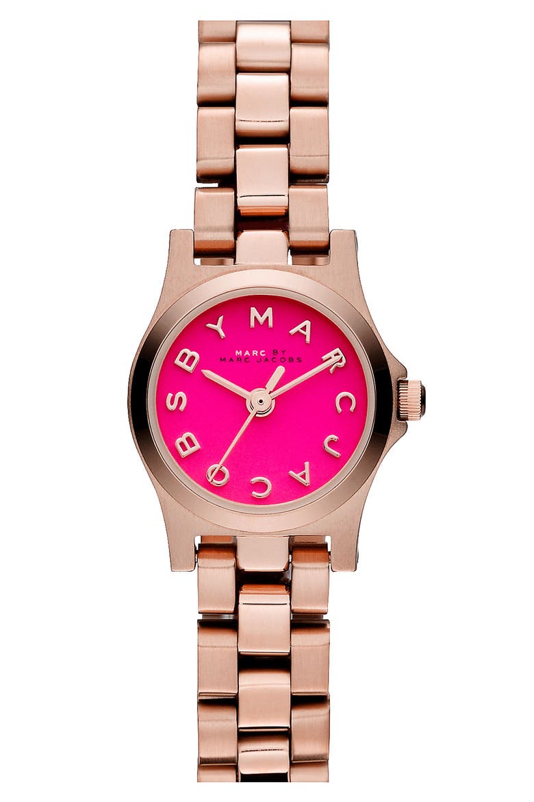 'Henry Dinky' Bracelet Watch, 20mm, Main, color, ROSE GOLD/ KNOCKOUT PINK