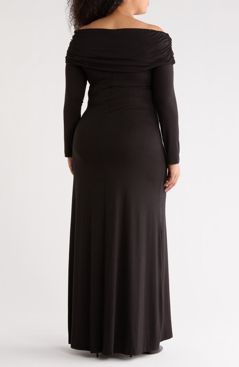 Renee C Off the Shoulder Long Sleeve Maxi Dress, Alternate, color, Black