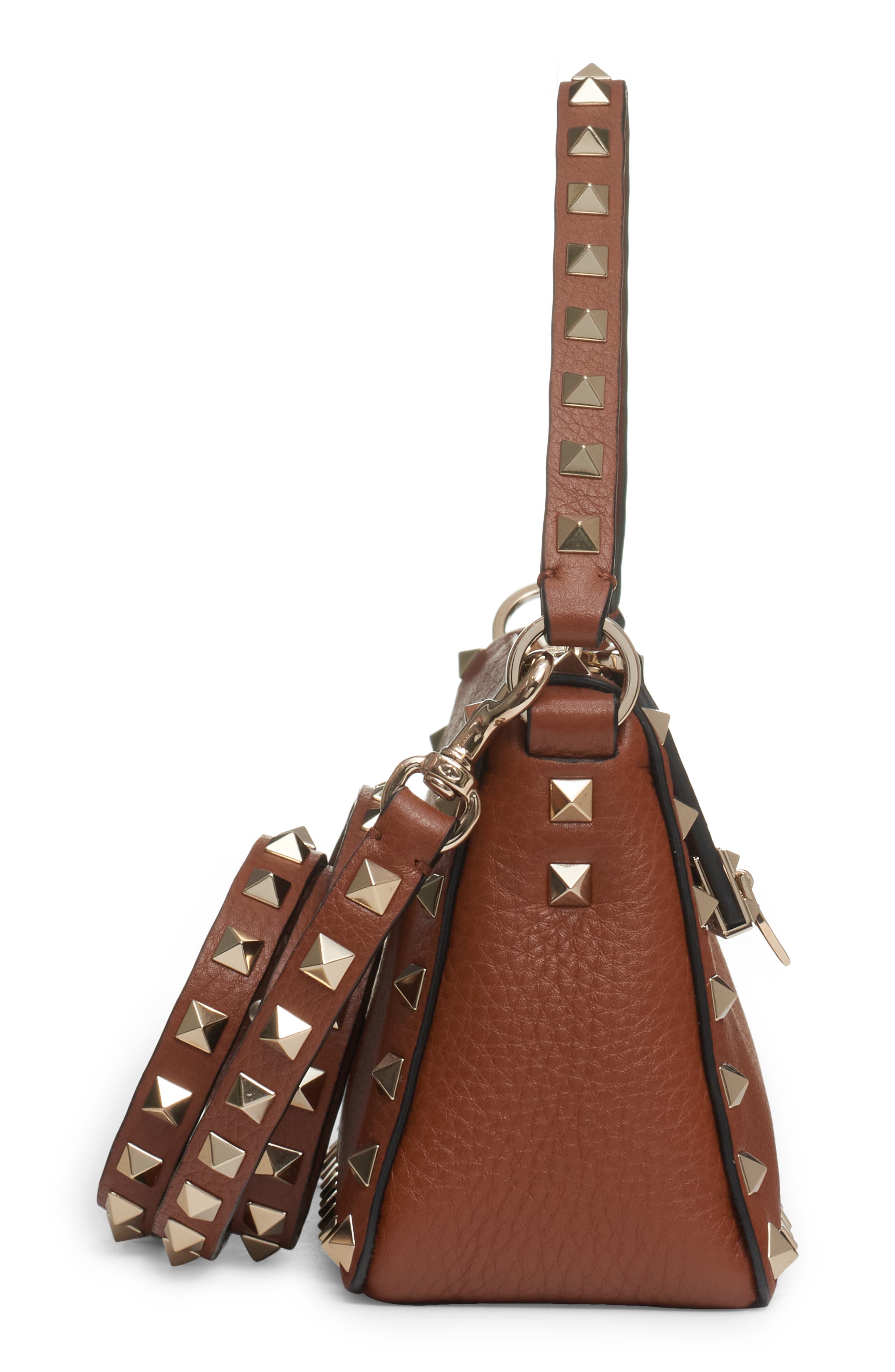 Valentino Garavani Small Rockstud Leather Shoulder Bag, Alternate, color, 