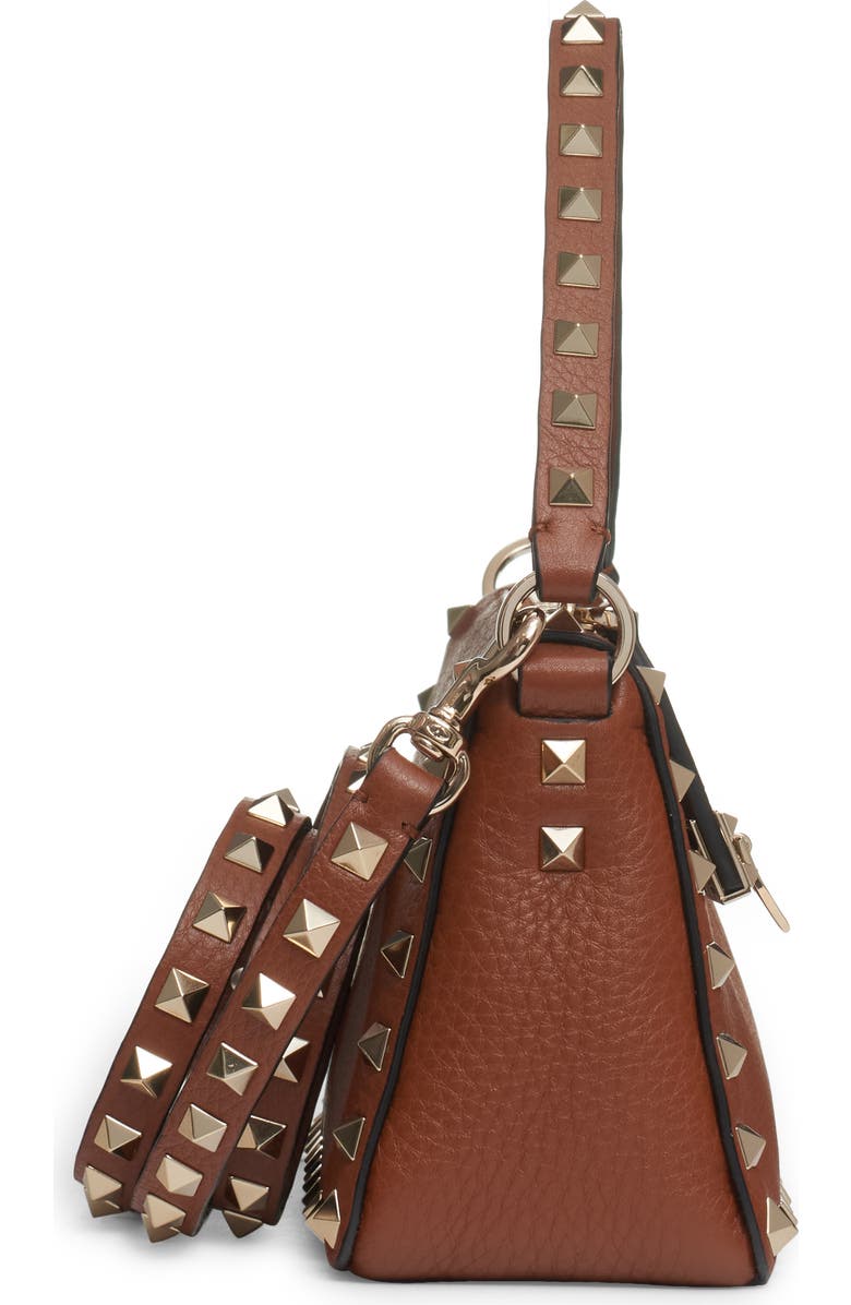 Valentino Garavani Small Rockstud Leather Shoulder Bag, Alternate, color,