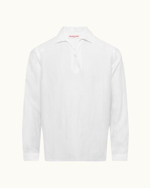 Vincent Linen Relaxed Fit Linen Long Sleeve Overhead Shirt