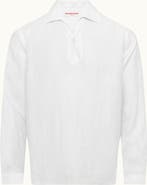 Orlebar Brown Vincent Linen Relaxed Fit Linen Long Sleeve Overhead Shirt