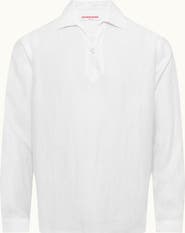 Orlebar Brown Vincent Linen Relaxed Fit Linen Long Sleeve Overhead Shirt