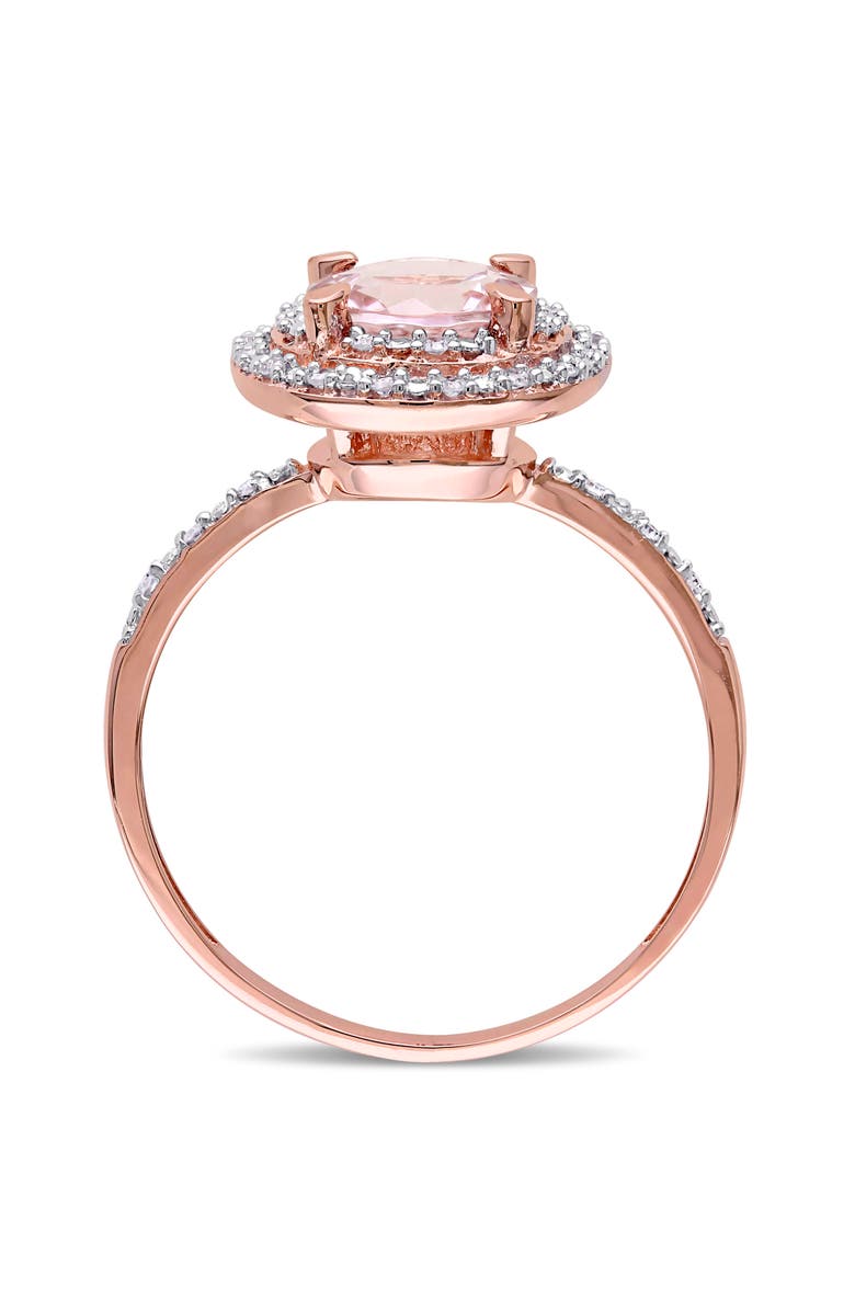 Julianna B. Morganite & Diamond Double Halo Ring 10k, Alternate, color, Morganite