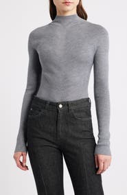 BOSS Foliora Virgin Wool Rib Funnel Neck Sweater