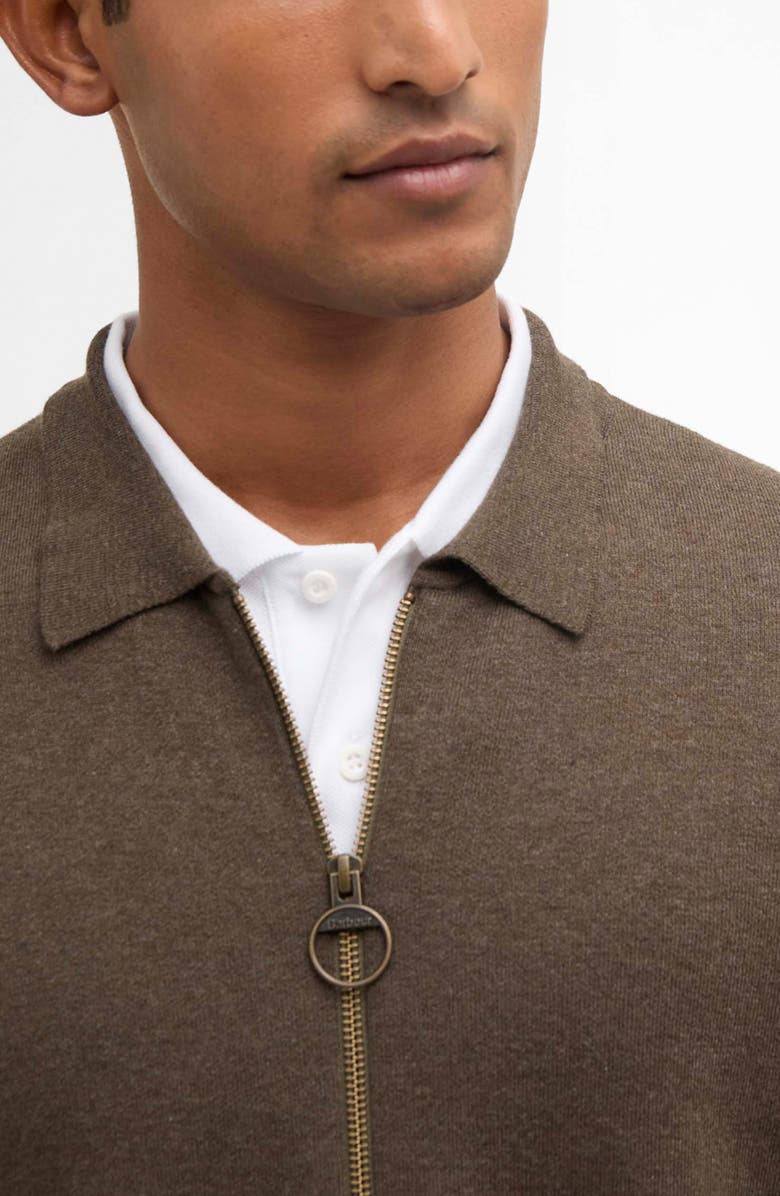 Barbour Crowcombe Cotton Zip Cardigan, Alternate, color, Olive