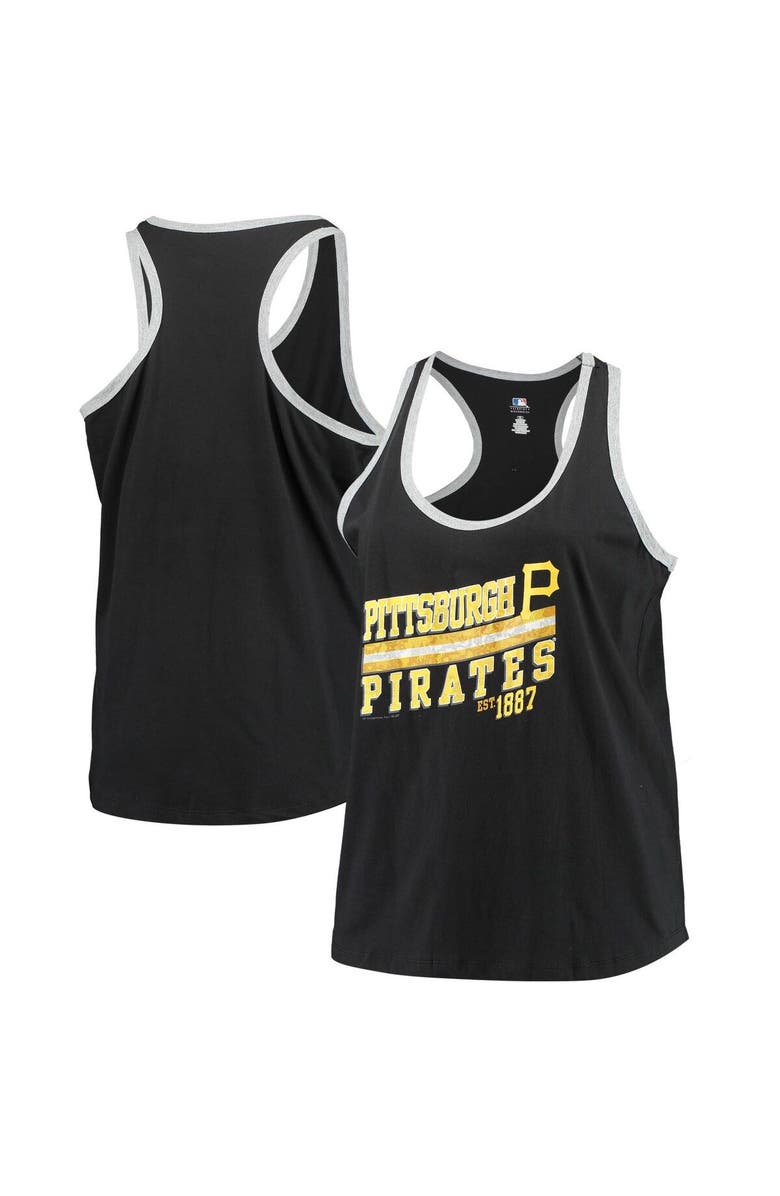 PROFILE Women's Majestic Black Pittsburgh Pirates Plus Size Believe In Greatness Tank Top, Main, color, Black