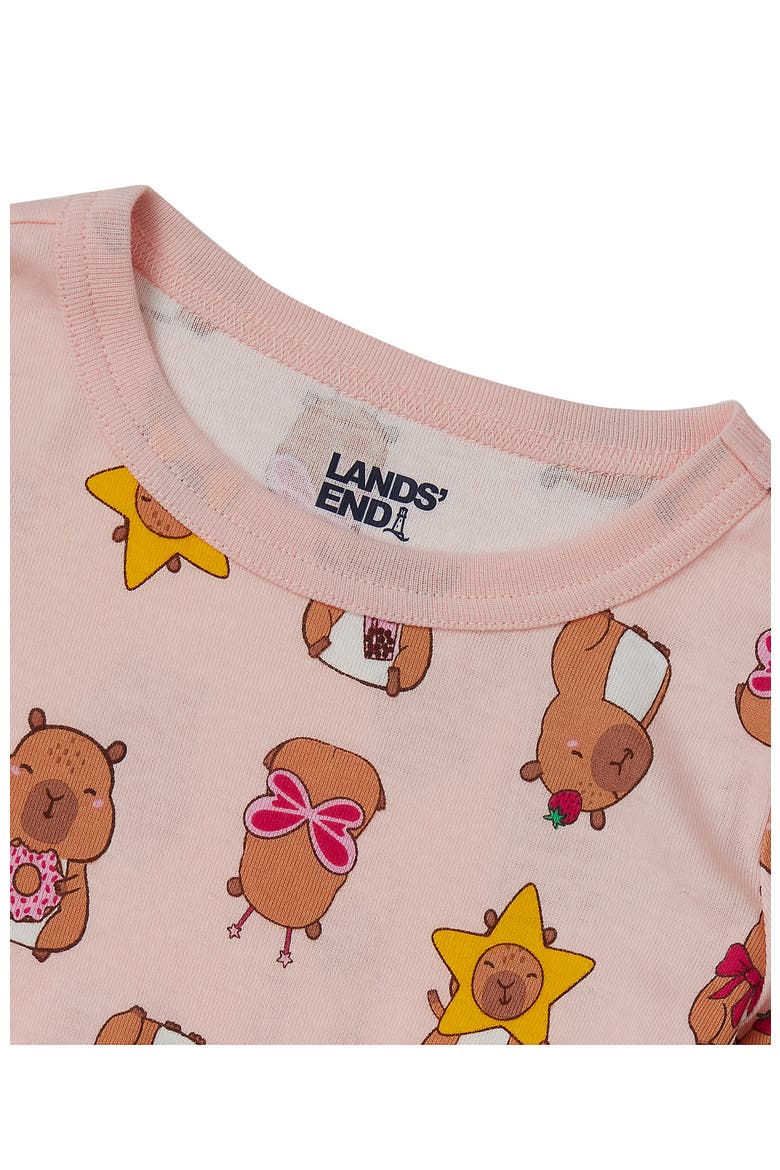 Kids Long Sleeve Top and Bottom Snug Fit Pajama Set, Alternate, color, Capybara/Orchid Pink