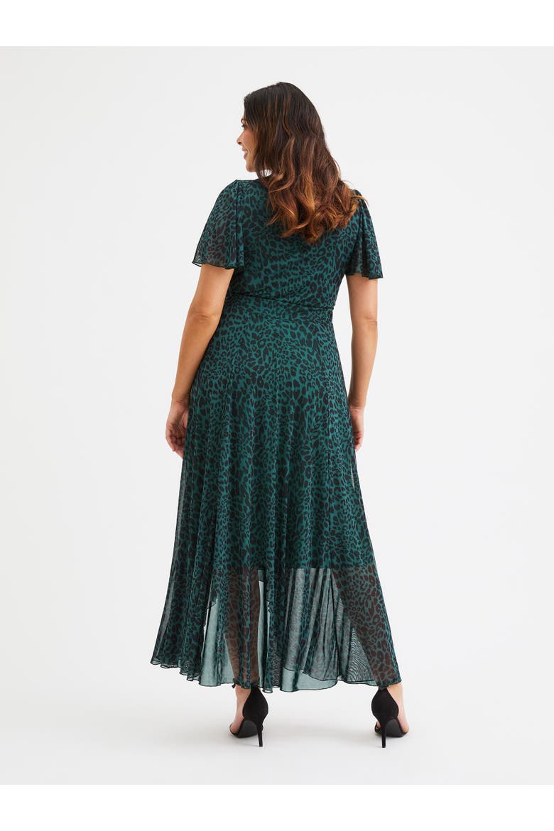 Tilly Animal Print Sweetheart Dress, Alternate, color, Green Leopard