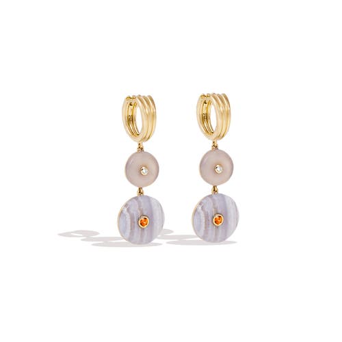 Campbell + Charlotte Evolve Stone Inlay Chandelier Earring In Multi
