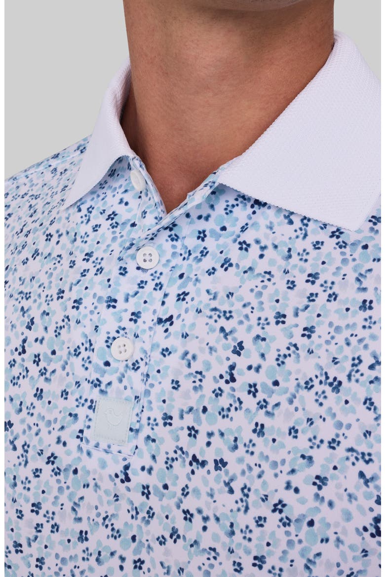 Evolution Ridge Floral Performance Golf Polo, Alternate, color, PALE BLUE
