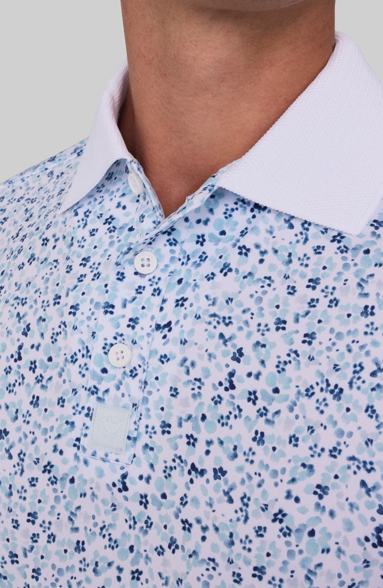 Bad Birdie Evolution Ridge Floral Performance Golf Polo, Alternate, color, Pale Blue