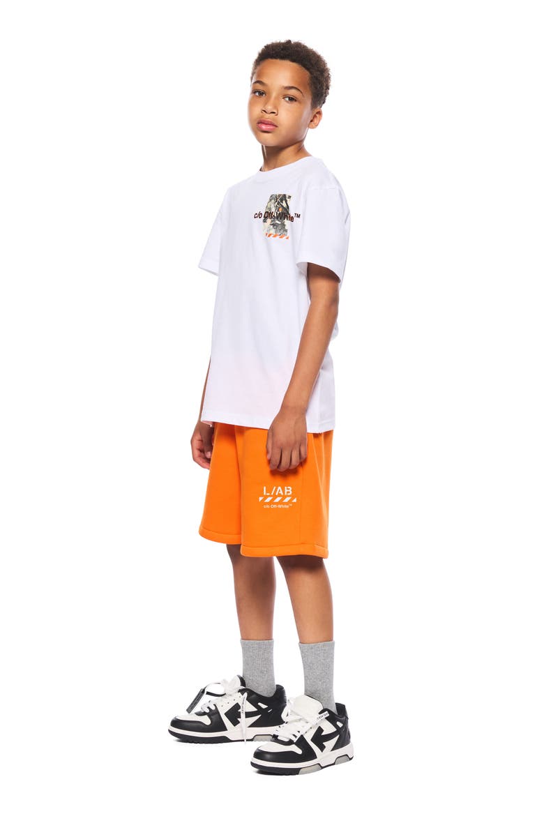 Kids' Logo Basic Fleece Shorts, Alternate, color, ORANGE TIGER