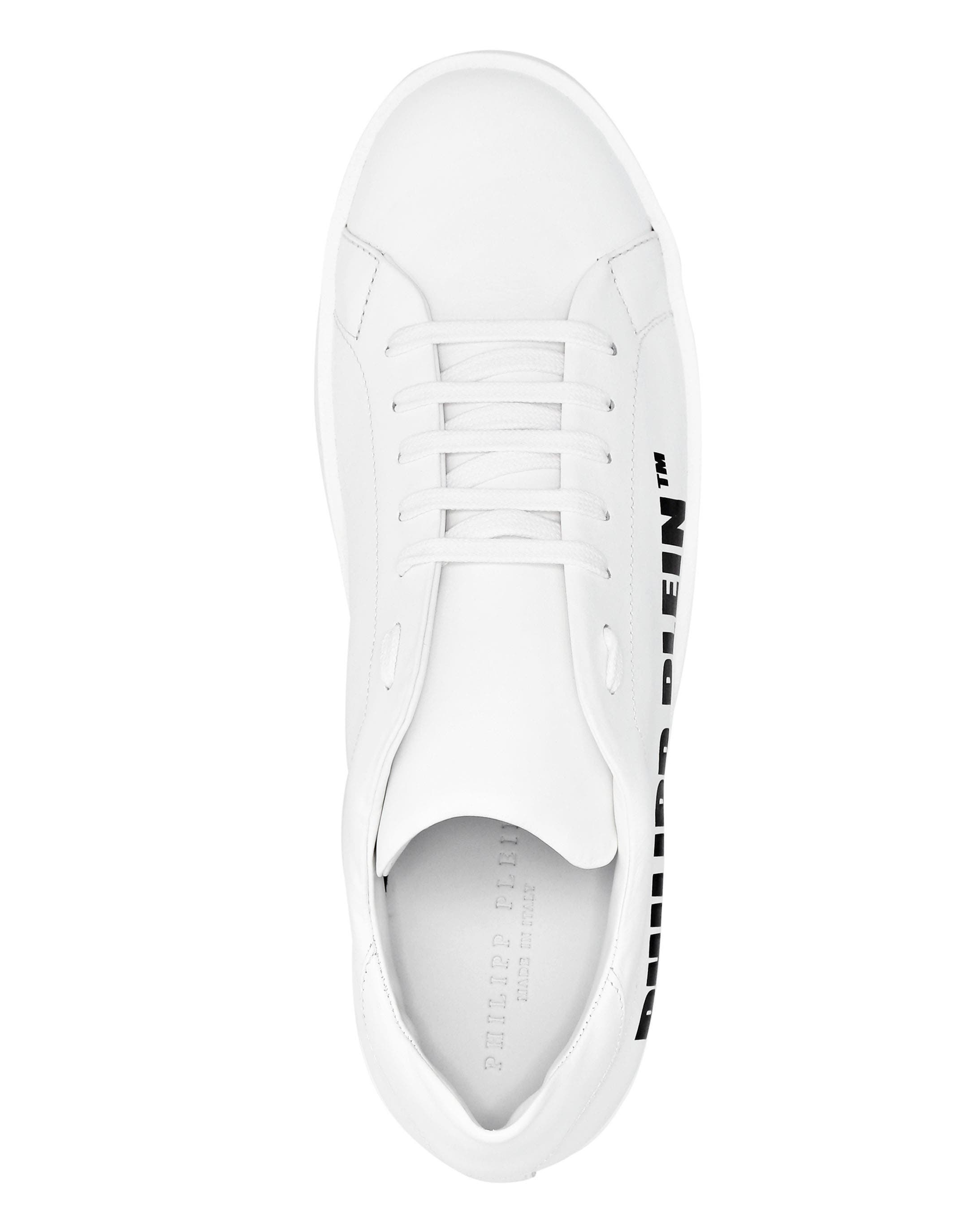 Leather Lo-Top Sneakers Philipp Plein Tm Luxe Men, Alternate, color, white