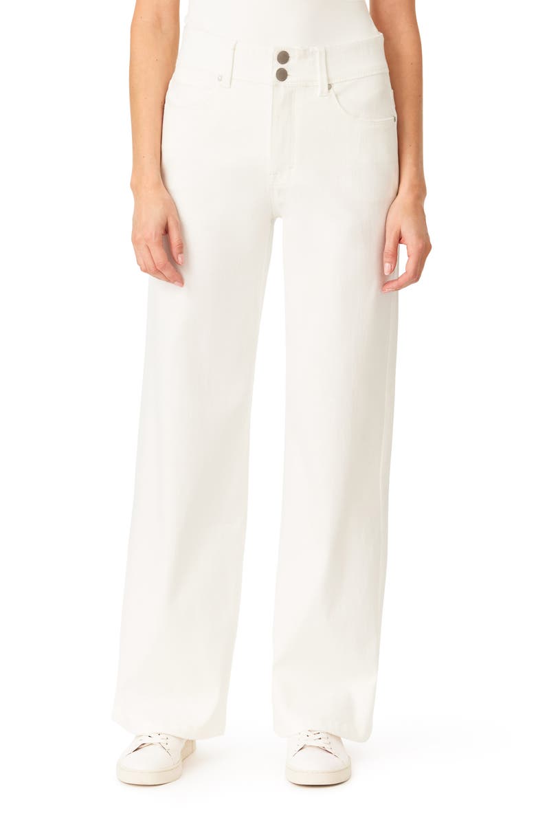CURVE APPEAL Desk to Dinner 32-Inch High Rise Wide Leg Jeans, Main, color, Whisper White