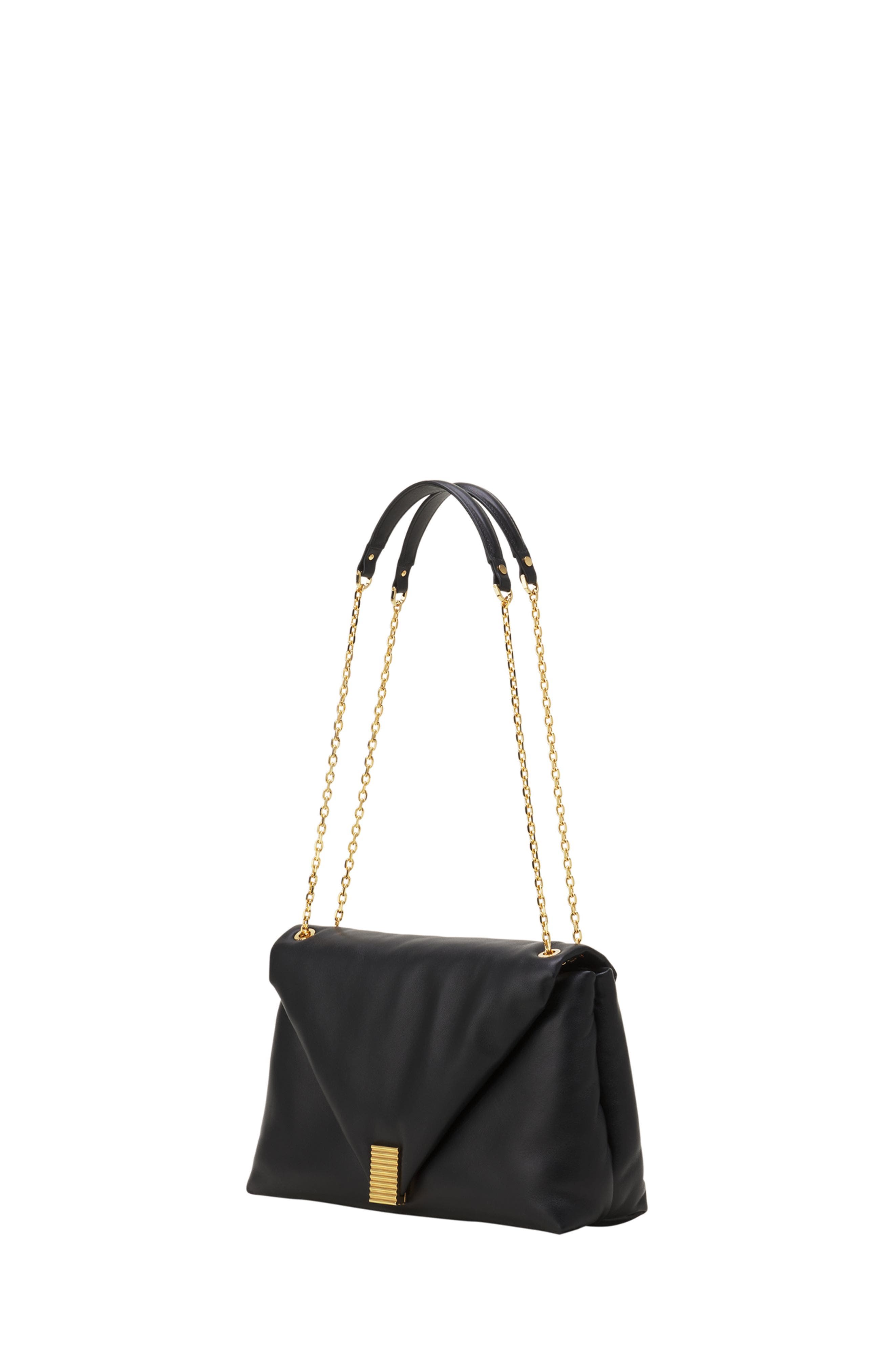 Lanvin Concerto Arpège Soft Leather Bag, Alternate, color, Black
