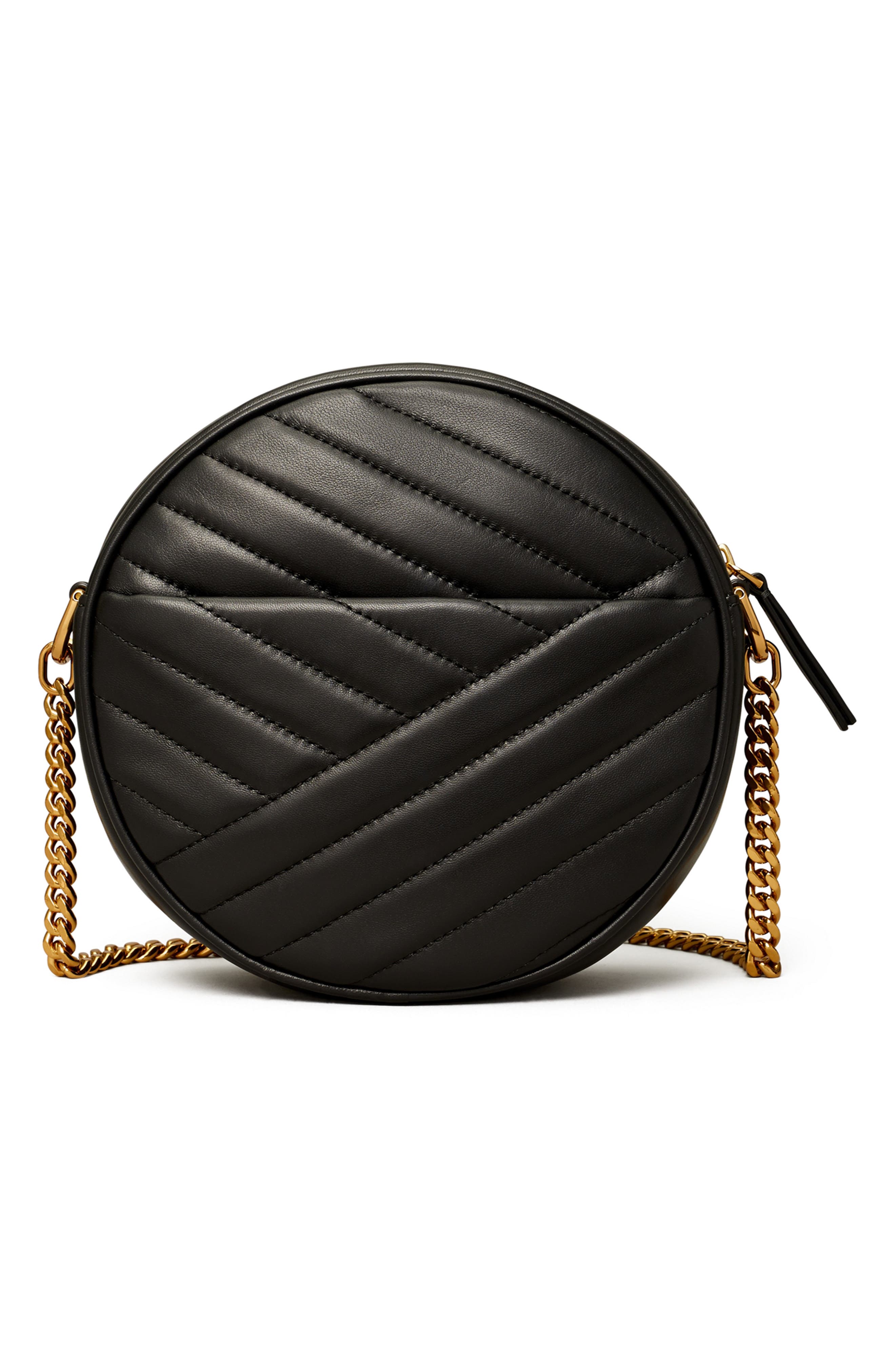 Tory Burch Kira Chevron Quilted Leather Circle Crossbody Bag, Alternate, color, 
