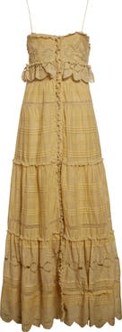 Isabel Marant Étoile Paule Embroidered Detail Cotton Maxi Dress
