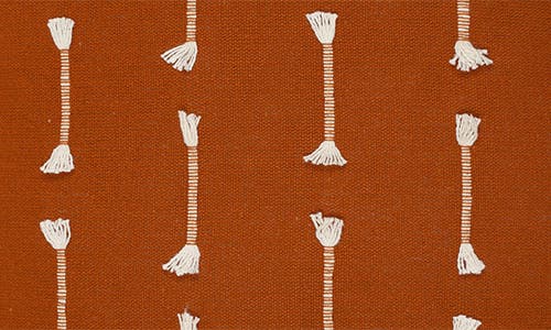 Parkland Collection Fringe Accent Cotton Pillow In Brown