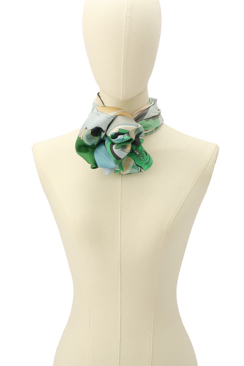 overgrown city silk square scarf, Alternate, color, MULTI