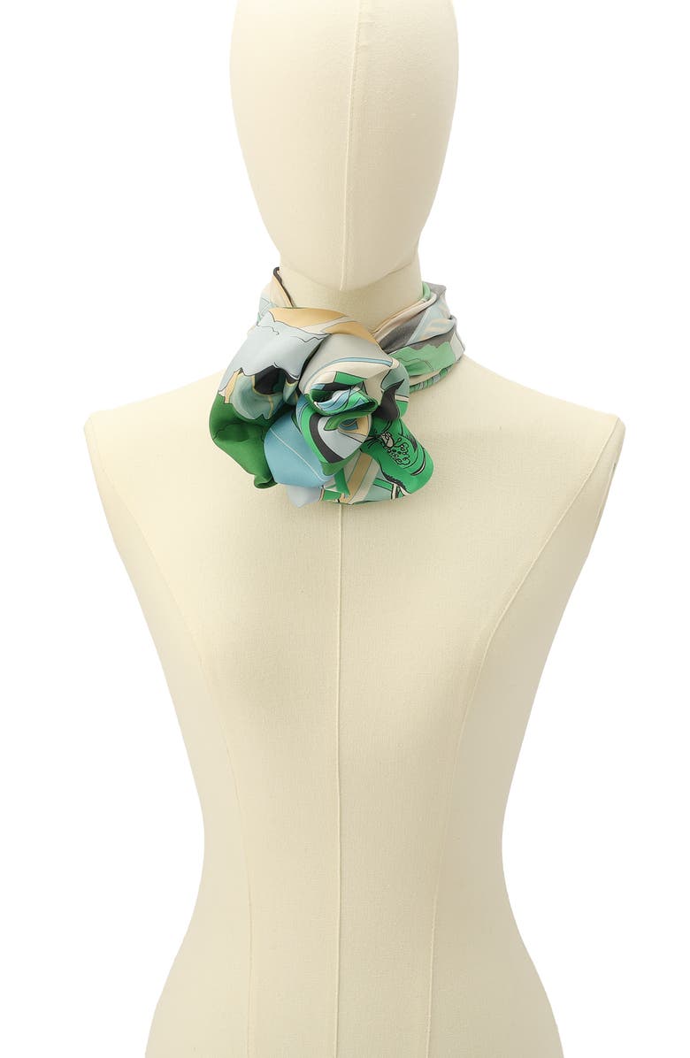 Kate Spade New York overgrown city silk square scarf, Alternate, color, Multi