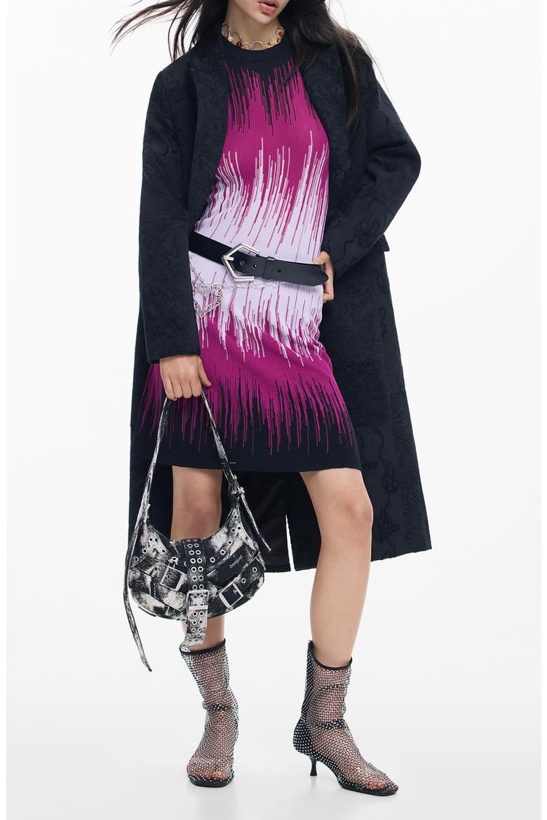 Ombré Long-Sleeve Sweater Dress, Main, color, PINK
