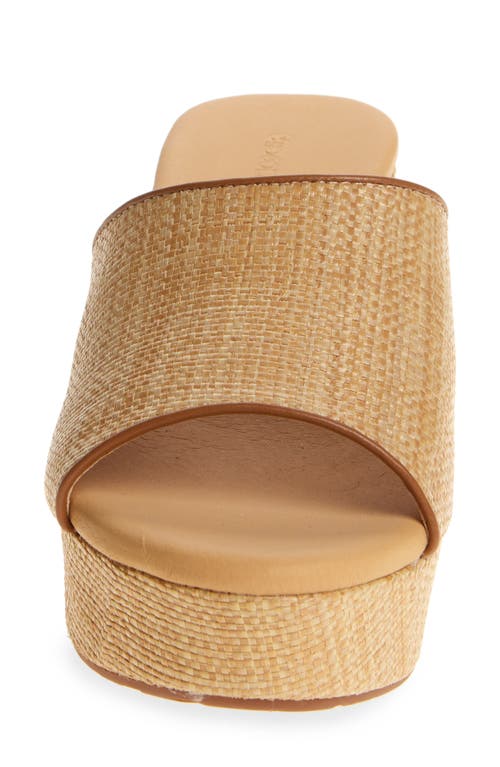 Chocolat Blu Gila Platform Slide Sandal In Natural Raffia