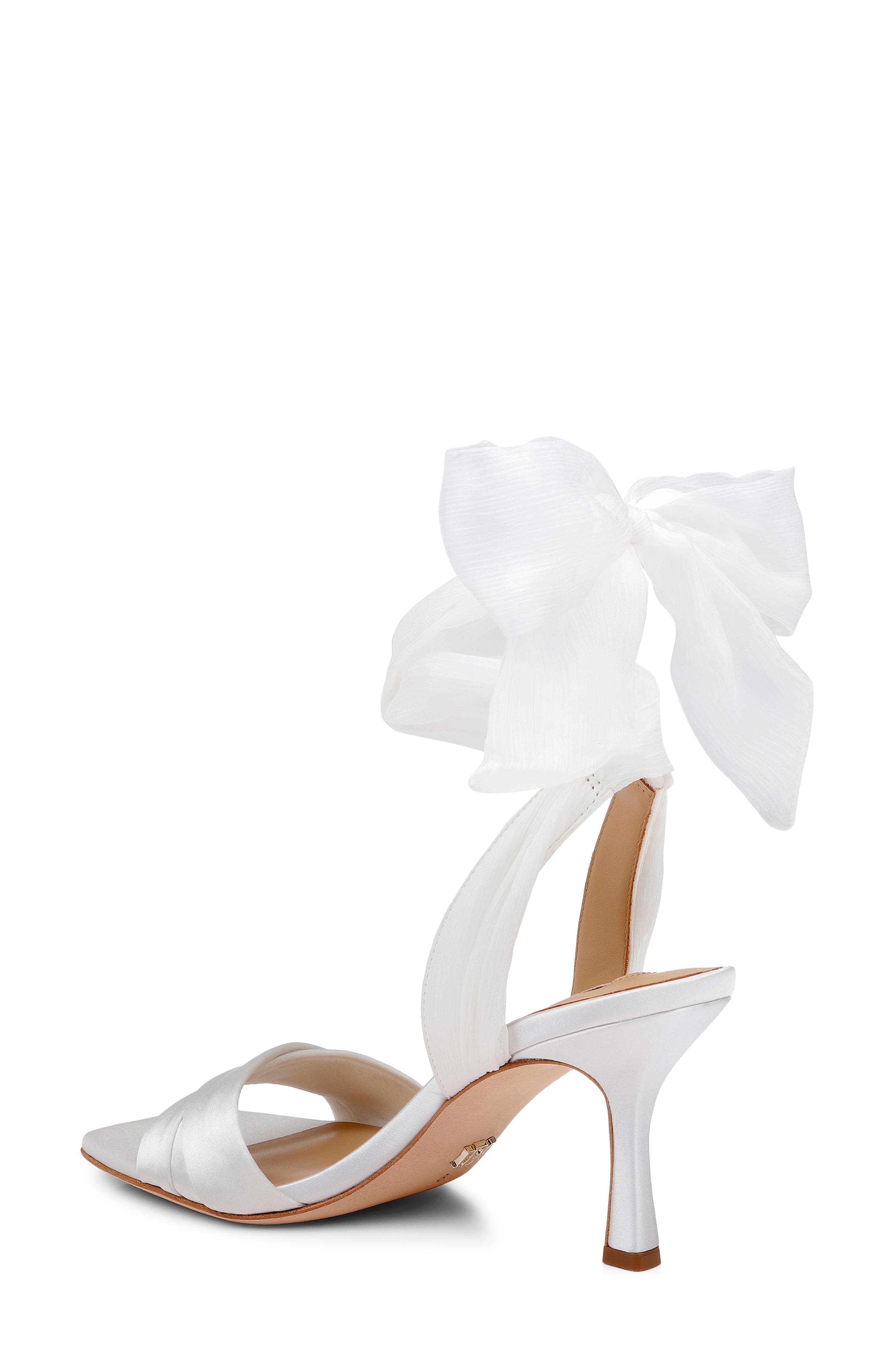 Badgley Mischka Collection Yanis Ankle Tie Sandal, Alternate, color, White Satin