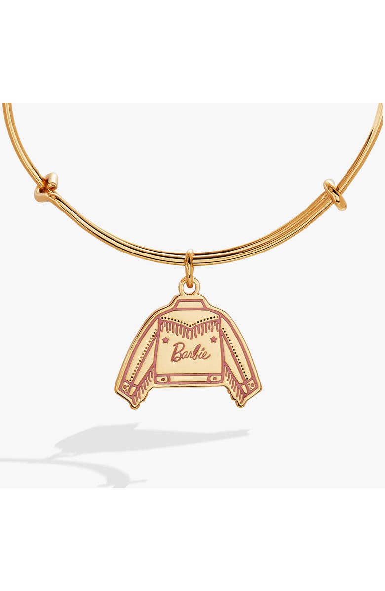 Alex and Ani Barbie Western Jacket Charm Bangle Bracelet, Alternate, color, Gold