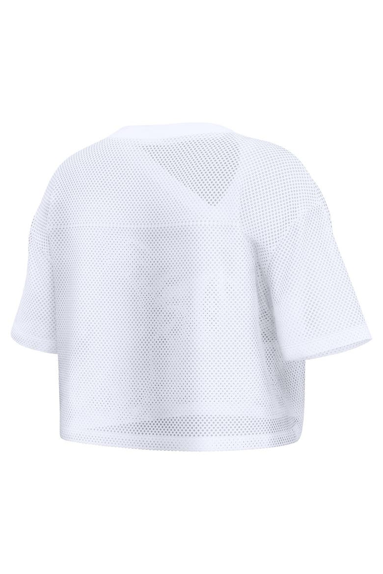 Women's Fanatics White Philadelphia Eagles Oversized Mesh Cropped V-Neck Jersey, Alternate, color, White