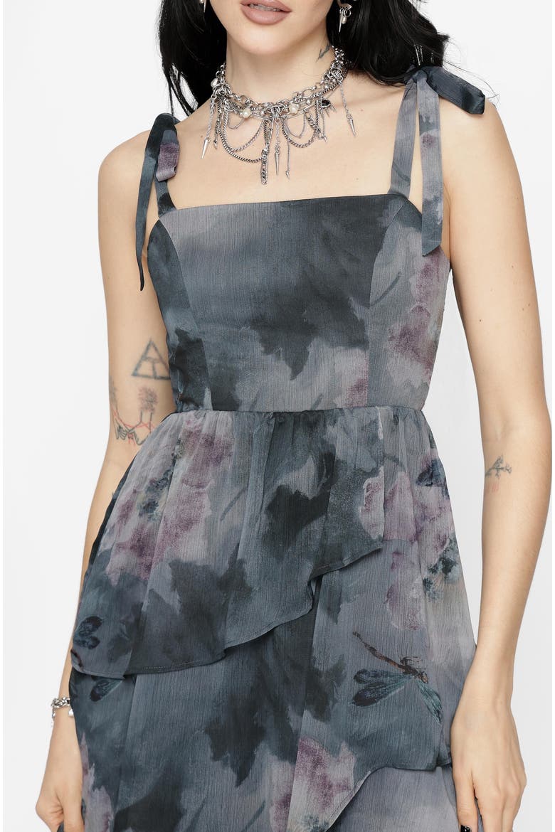 Ophelie Chiffon Tiered Maxi Dress, Alternate, color, Grey