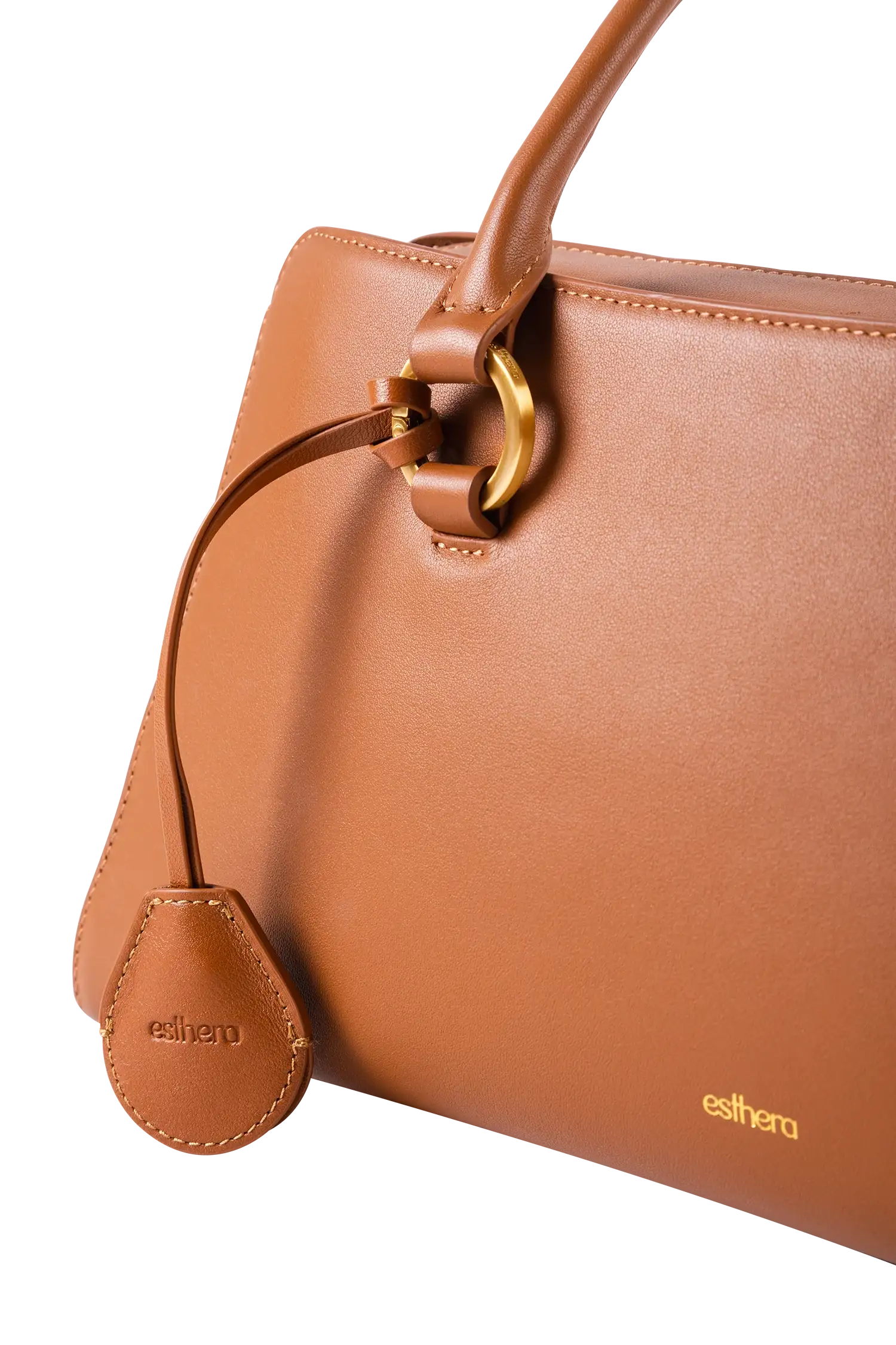 Esthera 5PM Leather Shoulder Bag, Alternate, color, Caramel