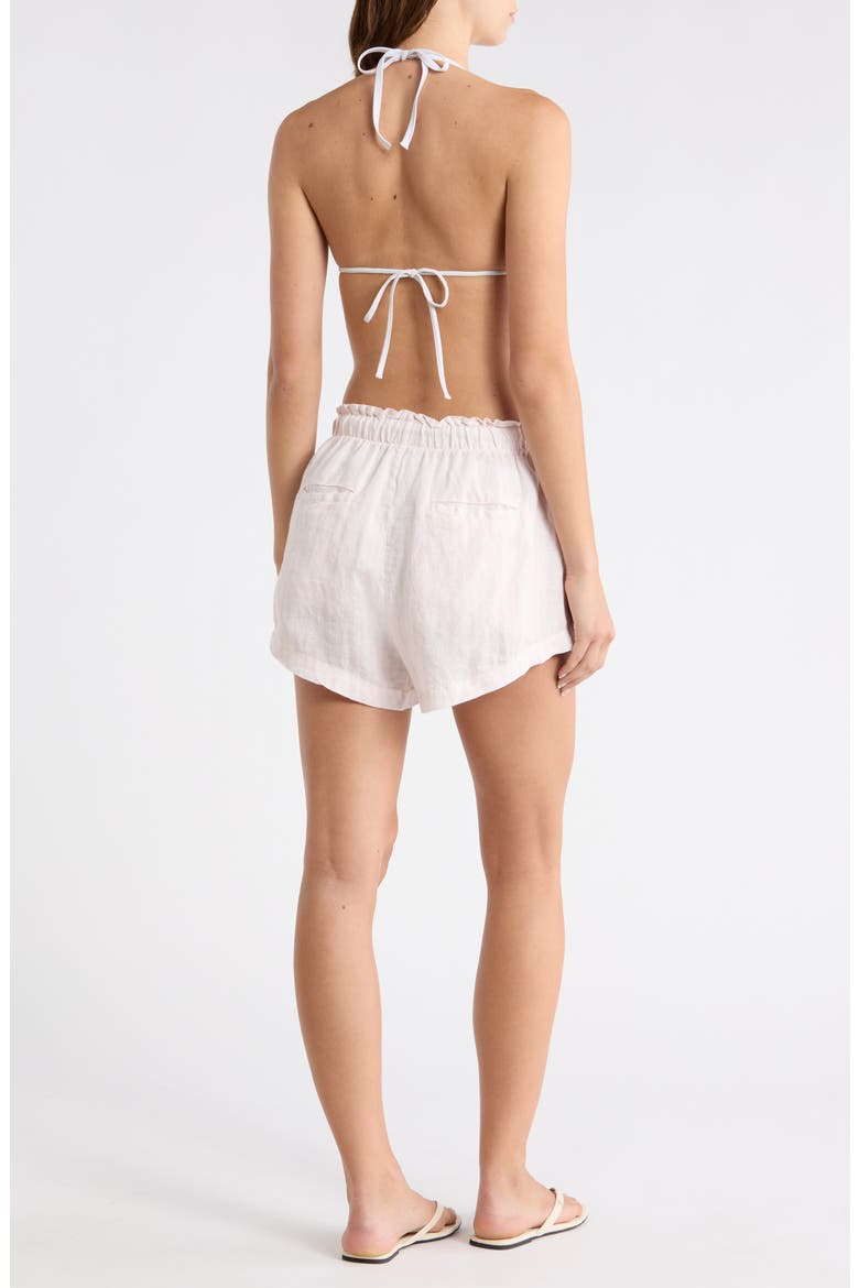 Getaway Linen Cover-Up Shorts, Alternate, color, BUNGALOW DELIGHT/ COCONUT
