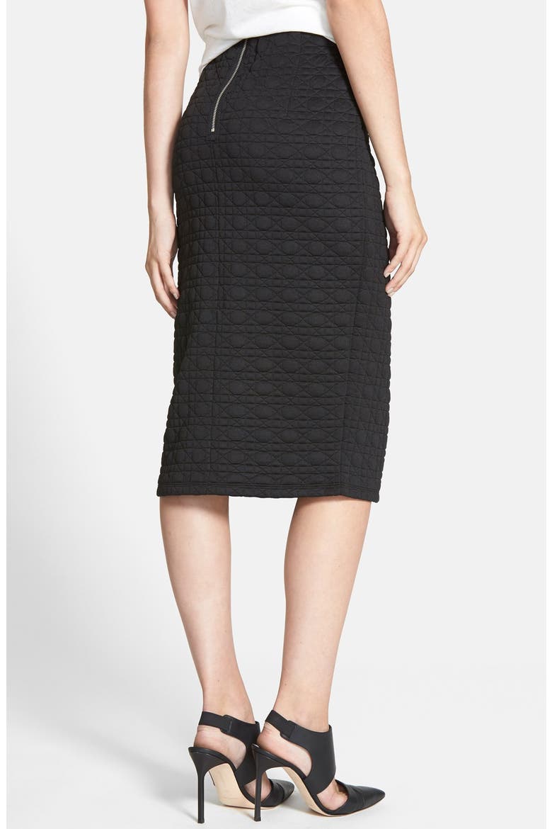 Quilted Pencil Skirt, Alternate, color, CAVIAR