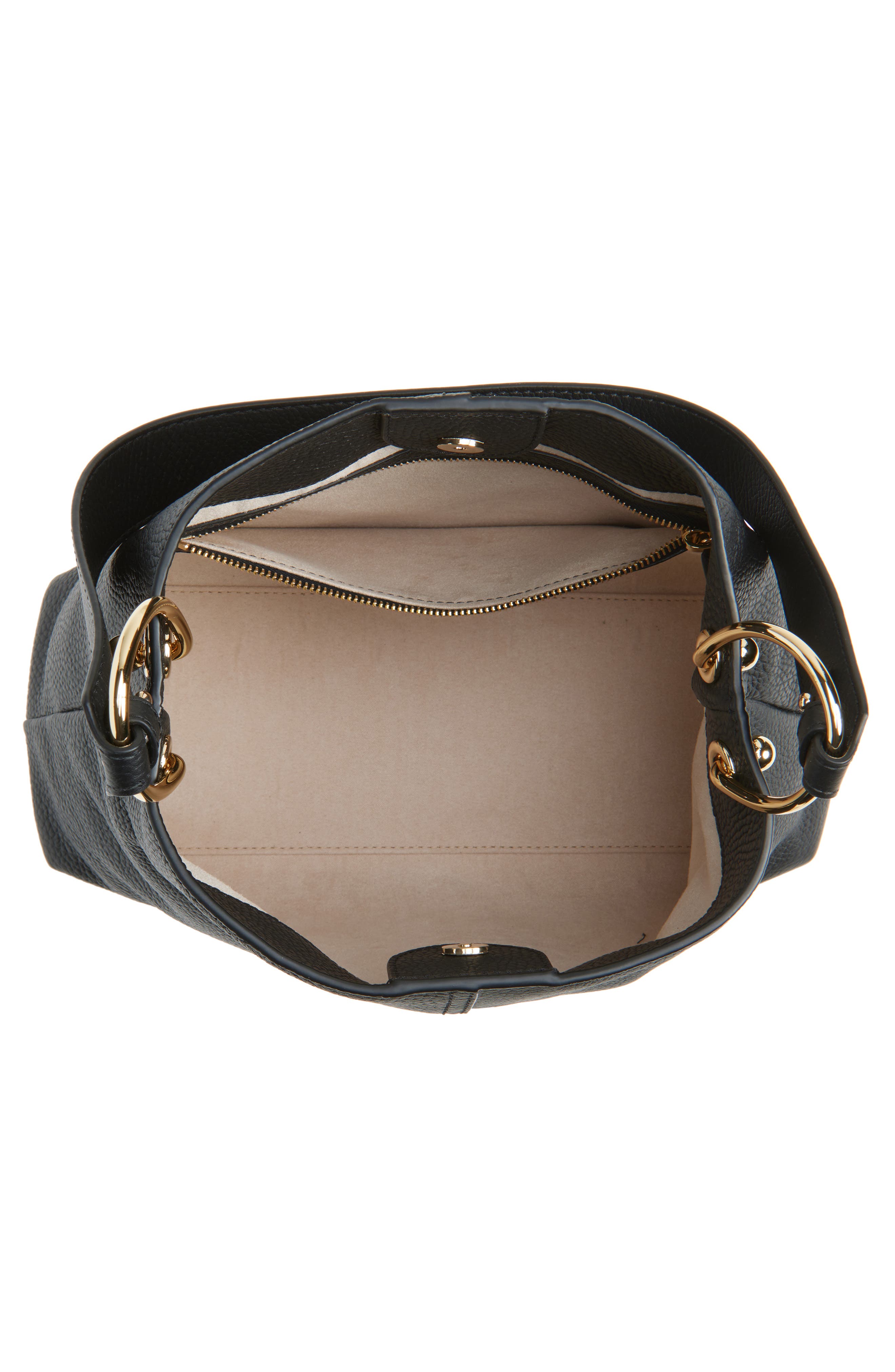 Strathberry Lana Leather Hobo Bag, Alternate, color, Black