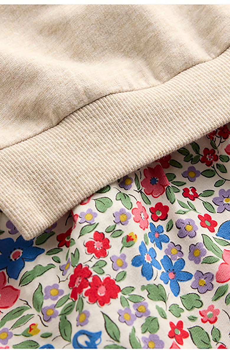 Mini Boden Kids' Two-in-One Floral Cotton Sweatshirt Dress, Alternate, color, 