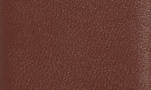 Nordstrom Leather Belt In Chocolate- Silver