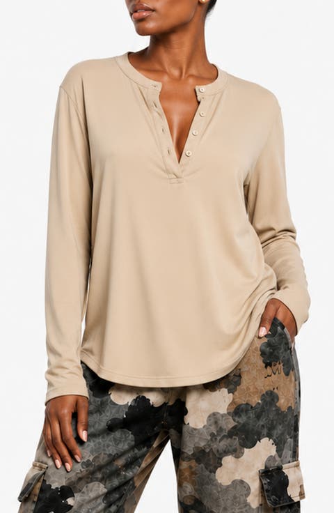 Button Up Long Sleeve T-Shirt