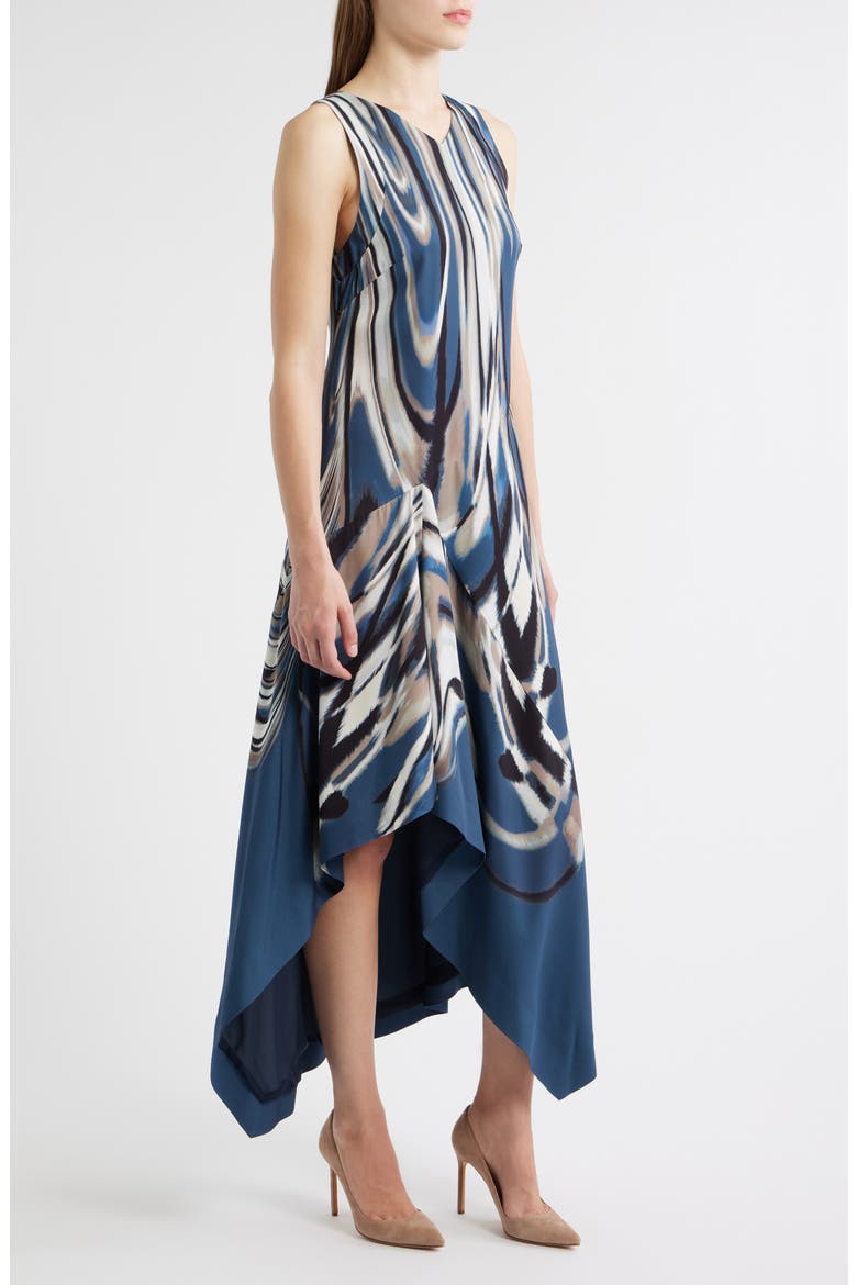 Donaria Shark Bite Hem Dress, Alternate, color, BLUE JAY SWIRL