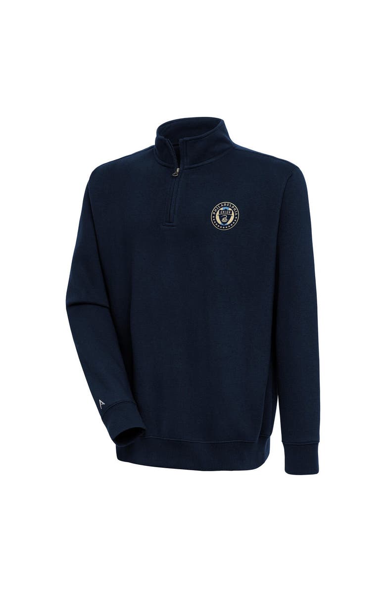 ANTIGUA Men's Antigua Navy Philadelphia Union Victory Quarter-Zip Pullover Top, Main, color, Navy