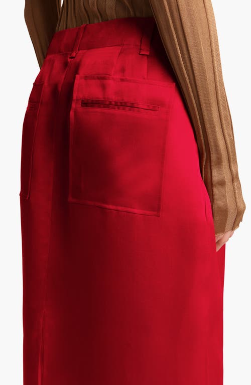 Khaite Lucian Pleated Silk Organza Maxi Skirt In Raspberry