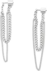 AllSaints Front/Back Curb Chain Earrings