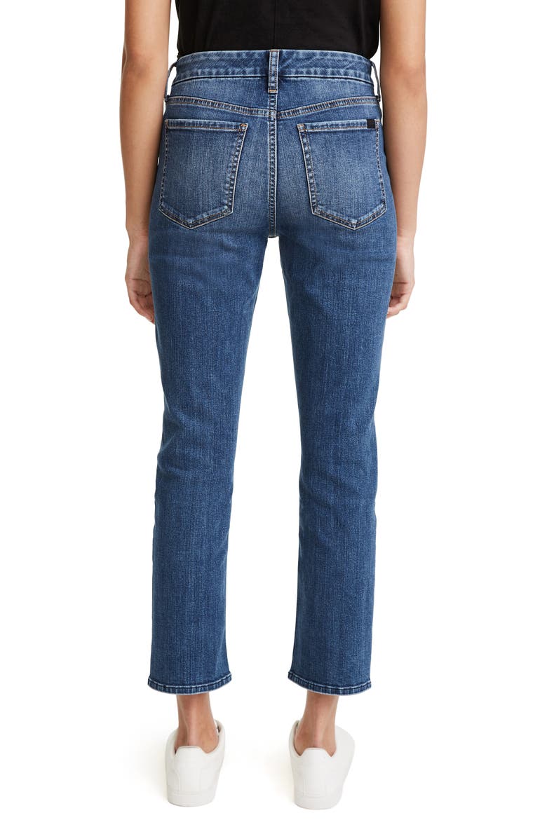JEN7 High Waist Chew Hem Ankle Straight Leg Jeans, Alternate, color, WISTERIA