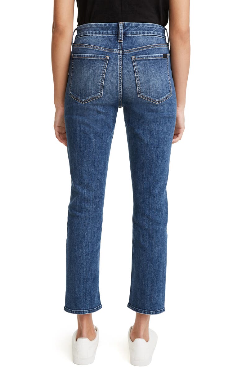 JEN7 by 7 For All Mankind JEN7 High Waist Chew Hem Ankle Straight Leg Jeans, Alternate, color, 